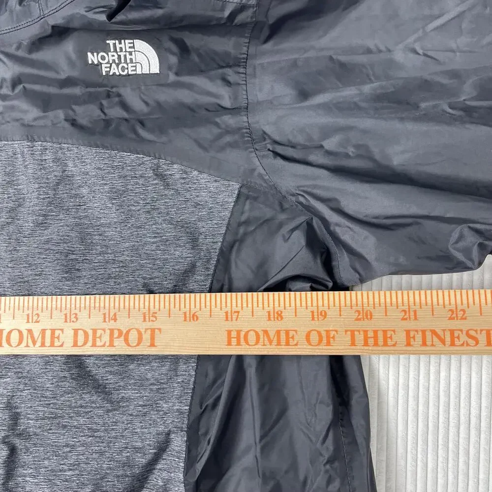The North Face Jacket Girls XL 18 Gray Hooded Full Zip Waterproof Rain Coat